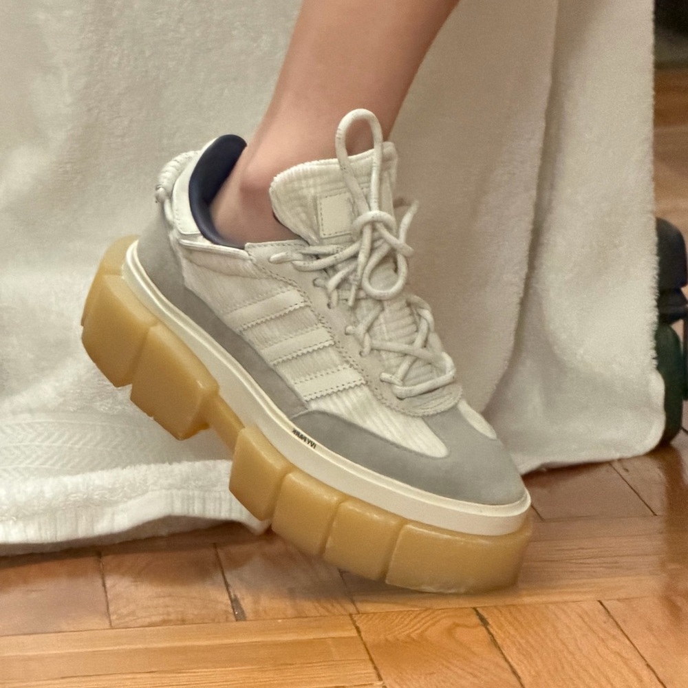 adidas Women's Cream and Gray Platform Sneakers